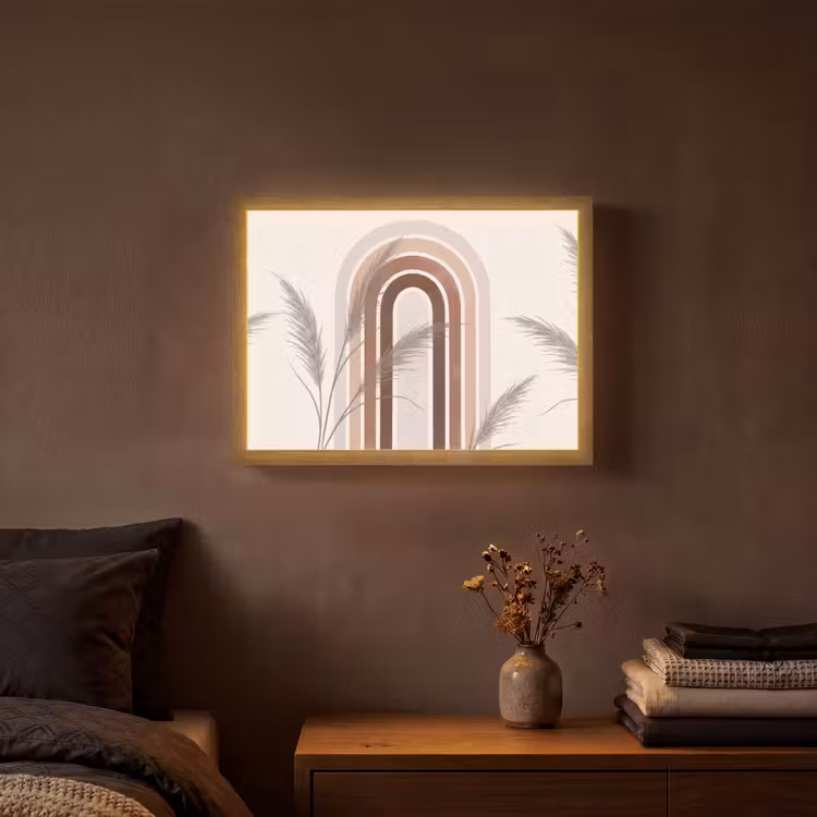 Lightbox - Wandlamp - Abstract - Bogen - Plant - Boho - Beige — 3