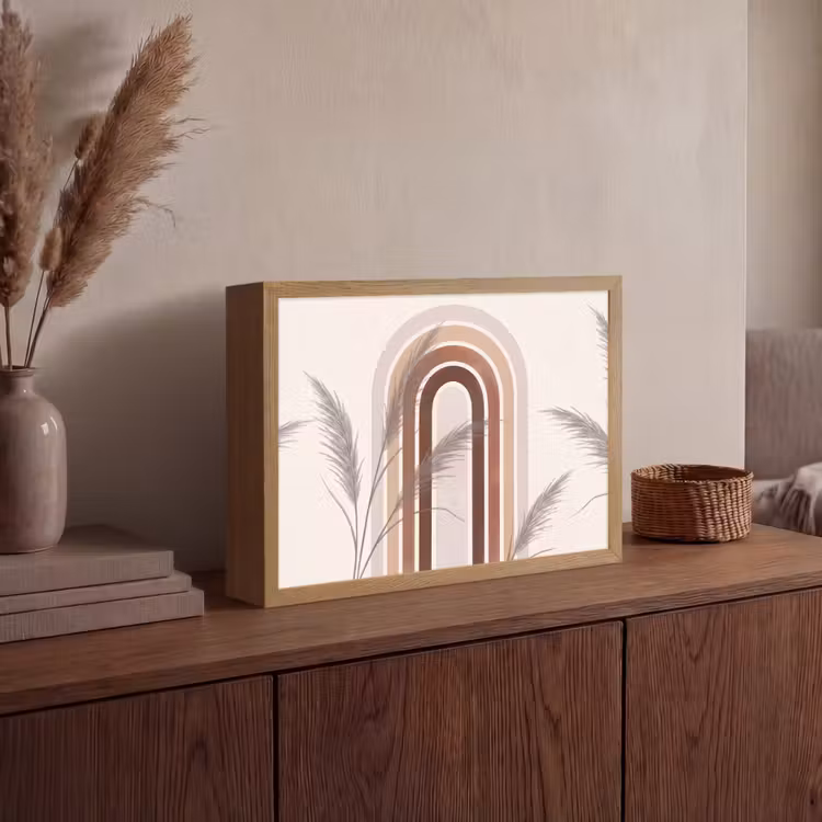 Lightbox - Wandlamp - Abstract - Bogen - Plant - Boho - Beige — 4