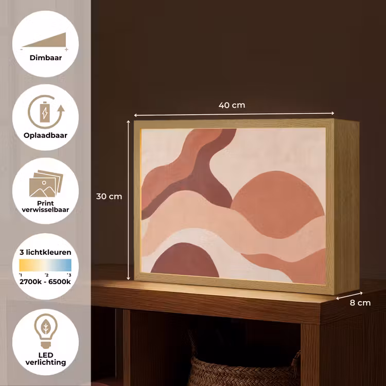 Lightbox - Wandlamp - Abstract - Vormen - Organisch - Aardetinten - Modern — 10