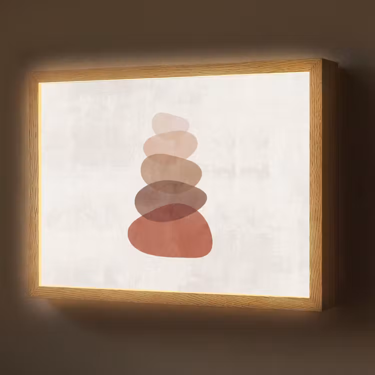 Lightbox - Wandlamp - Abstractie - Gestapeld - Balans - Modern - Aardetinten — 1