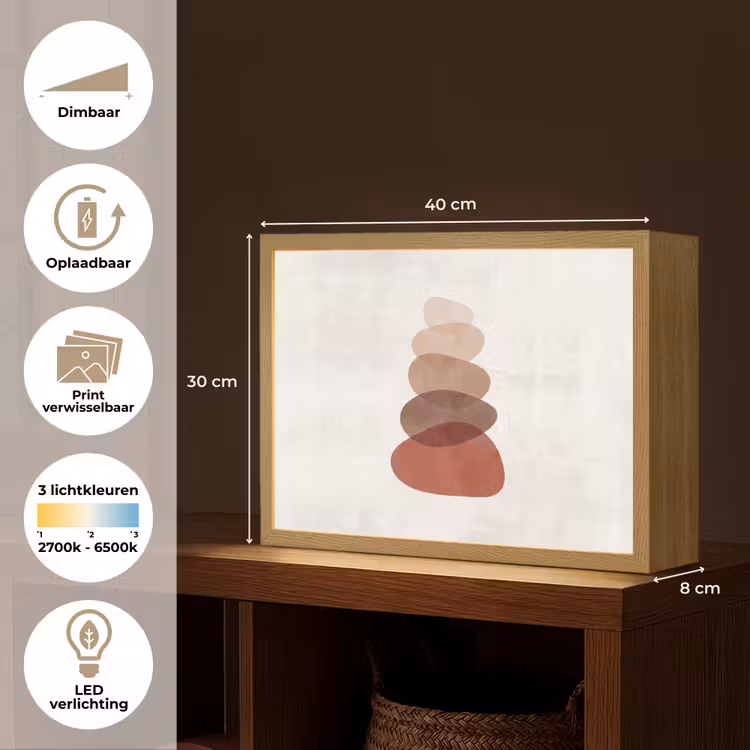 Lightbox - Wandlamp - Abstractie - Gestapeld - Balans - Modern - Aardetinten — 10