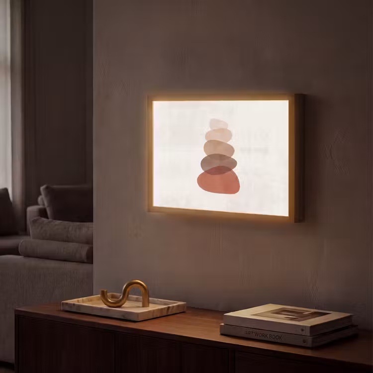 Lightbox - Wandlamp - Abstractie - Gestapeld - Balans - Modern - Aardetinten — 2