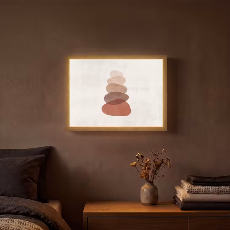 Lightbox - Wandlamp - Abstractie - Gestapeld - Balans - Modern - Aardetinten — 3