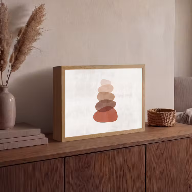 Lightbox - Wandlamp - Abstractie - Gestapeld - Balans - Modern - Aardetinten — 4