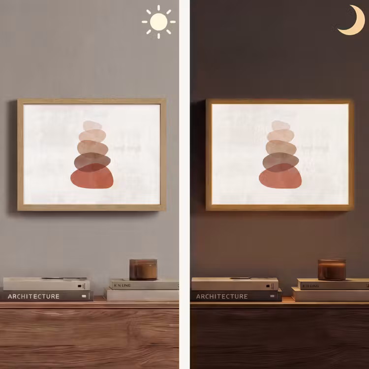 Lightbox - Wandlamp - Abstractie - Gestapeld - Balans - Modern - Aardetinten — 6