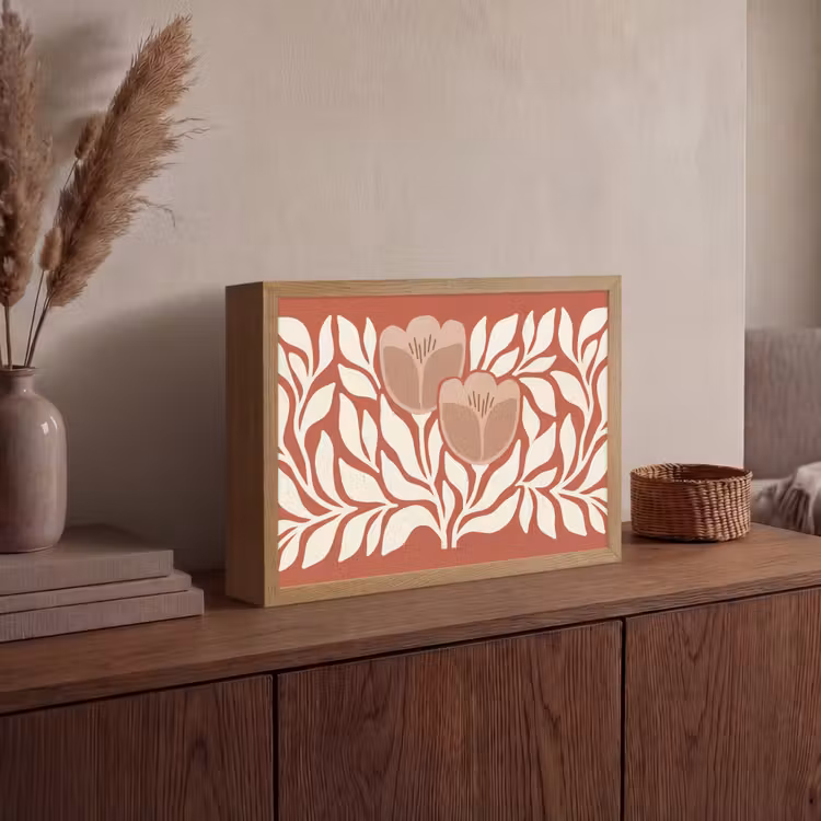 Lightbox - Wandlamp - Bloemen - Abstract - Modern - Beige - Natuur — 4