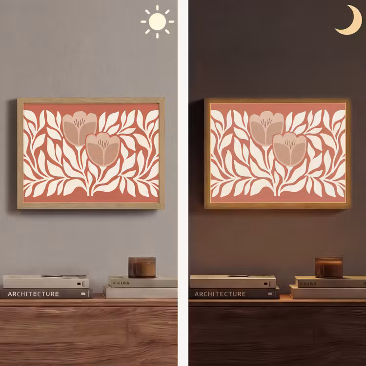 Lightbox - Wandlamp - Bloemen - Abstract - Modern - Beige - Natuur — 6