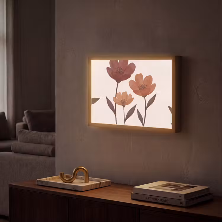 Lightbox - Wandlamp - Bloemen - Abstract - Modern - Bruin - Decoratief — 2