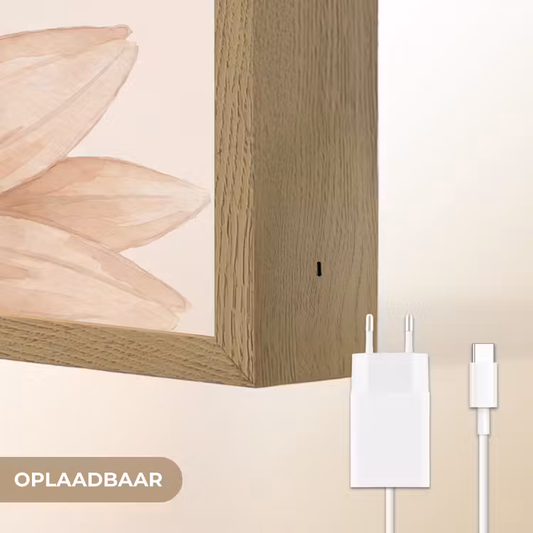Lightbox - Wandlamp - Bloemen - Bloemblad - Natuur - Aquarel - Beige — 7