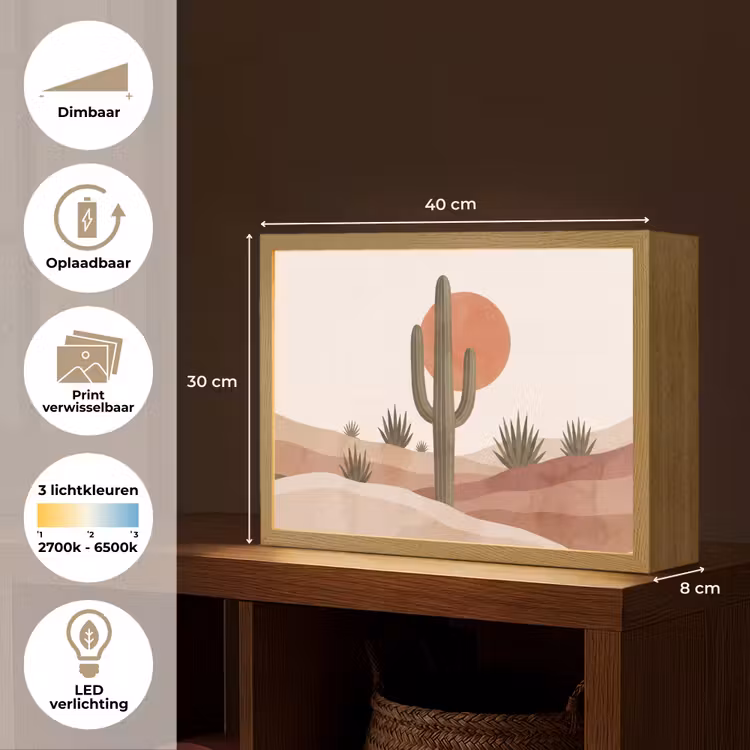 Lightbox - Wandlamp - Cactus - Duinen - Modern - Landschap - Groen — 10