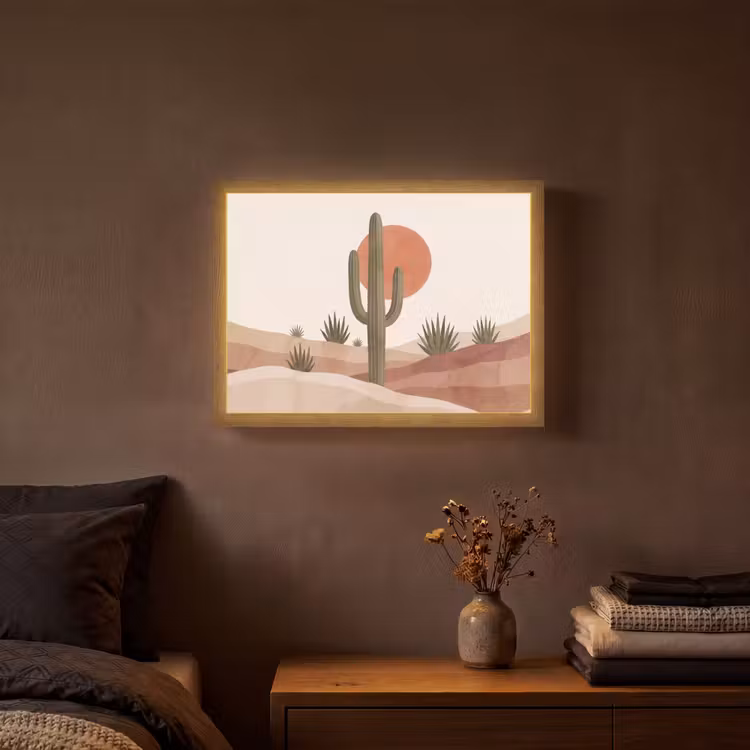 Lightbox - Wandlamp - Cactus - Duinen - Modern - Landschap - Groen — 3