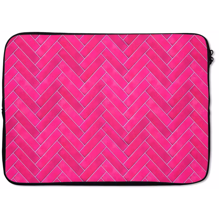Laptophoes - Visgraat - Wandtegel - Fuchsia - Roze — 1