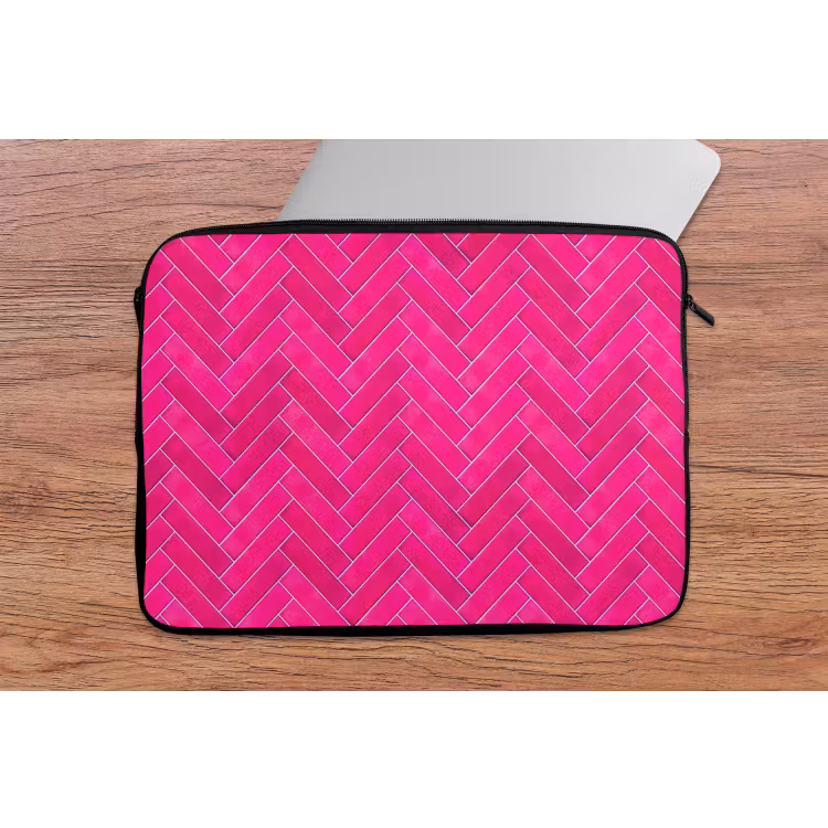 Laptophoes - Visgraat - Wandtegel - Fuchsia - Roze — 2