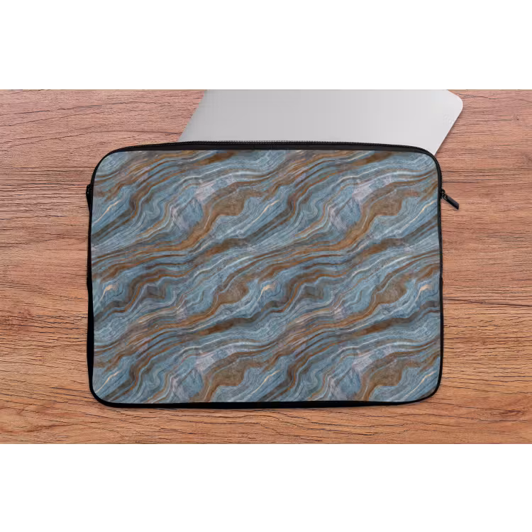 Laptophoes - Patroon - Steen - Blauw — 2