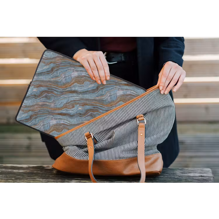 Laptophoes - Patroon - Steen - Blauw — 4