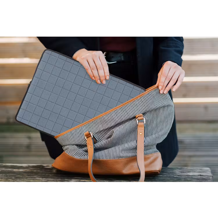 Laptophoes - Patroon - Tegel - Blauwgrijs — 4
