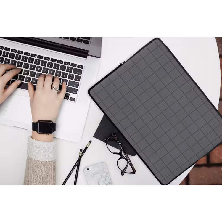 Laptophoes - Patroon - Tegel - Grafiet - Grijs — 3