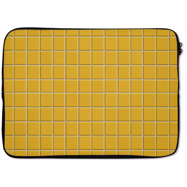 Laptophoes - Patroon - Tegel - Okergeel — 1