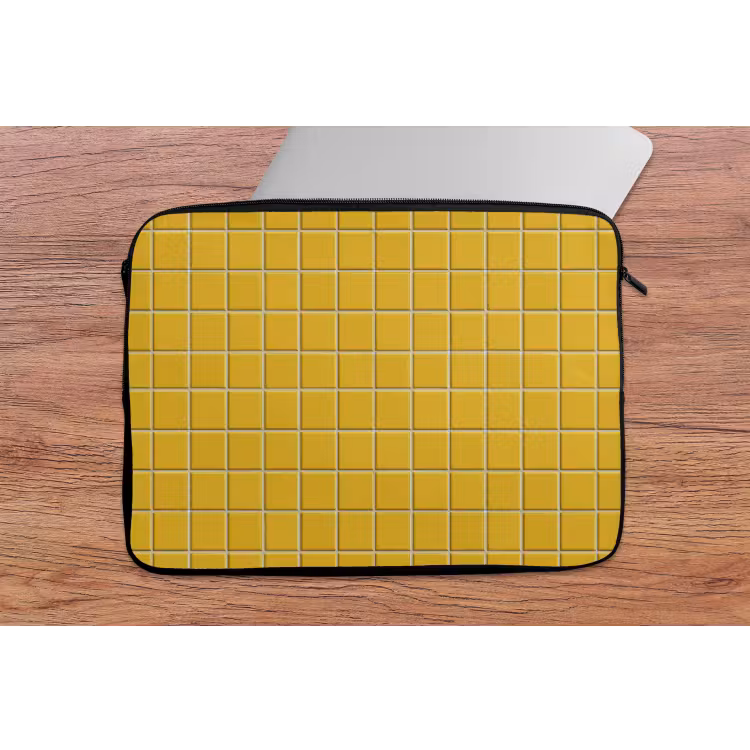 Laptophoes - Patroon - Tegel - Okergeel — 2