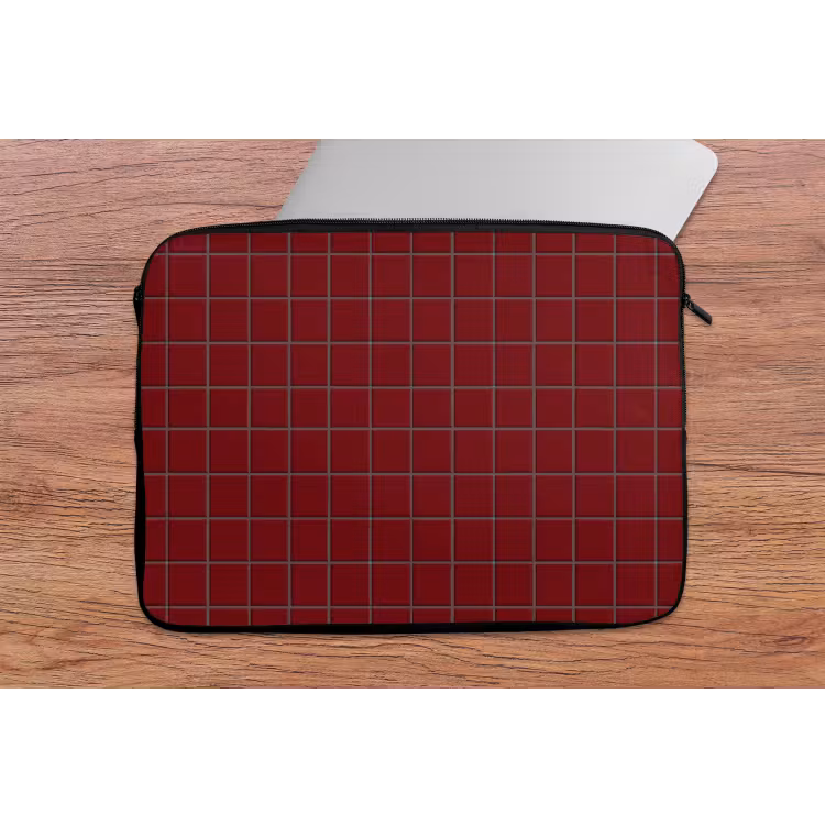 Laptophoes - Patroon - Tegels - Burgundy — 2