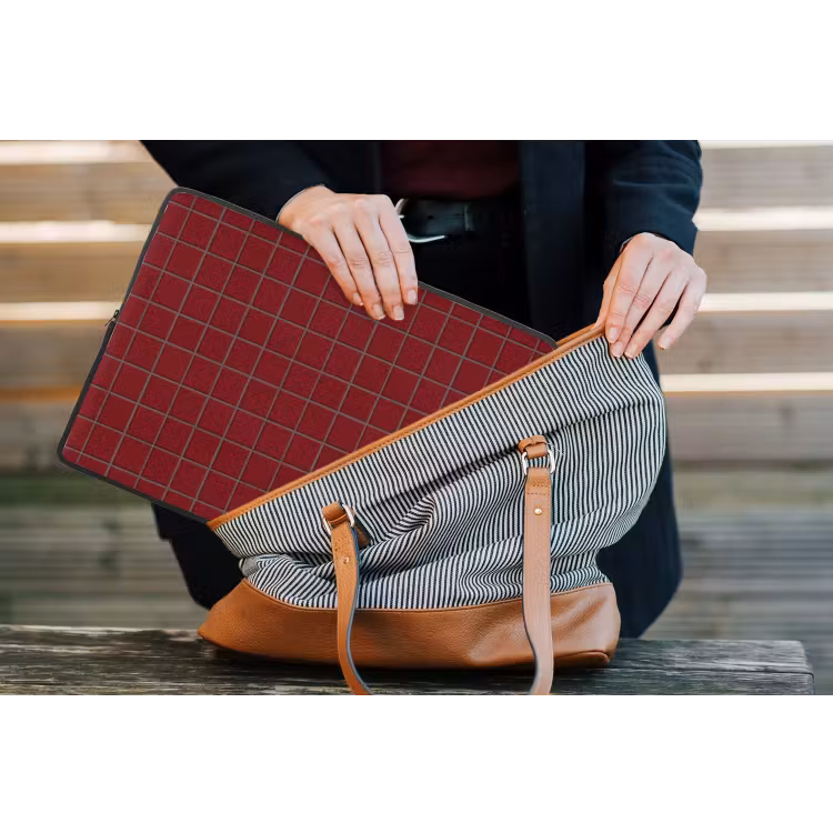 Laptophoes - Patroon - Tegels - Burgundy — 4