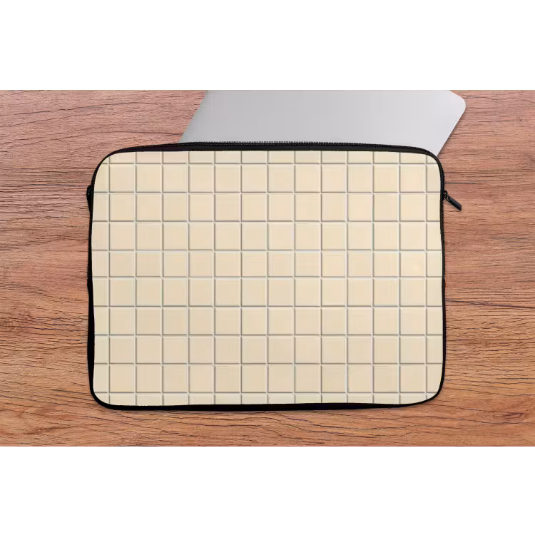 Laptophoes - Patroon - Tegels - Gebroken - Wit — 2
