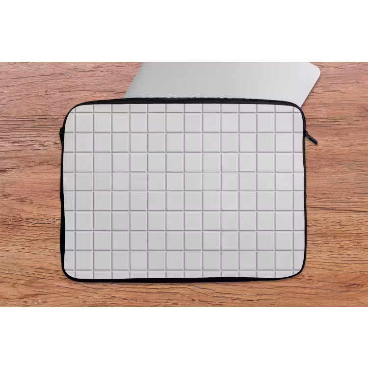Laptophoes - Patroon - Tegels - Grijs - Wit — 2