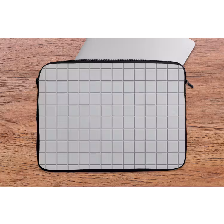 Laptophoes - Patroon - Tegels - Licht - Grijs — 2