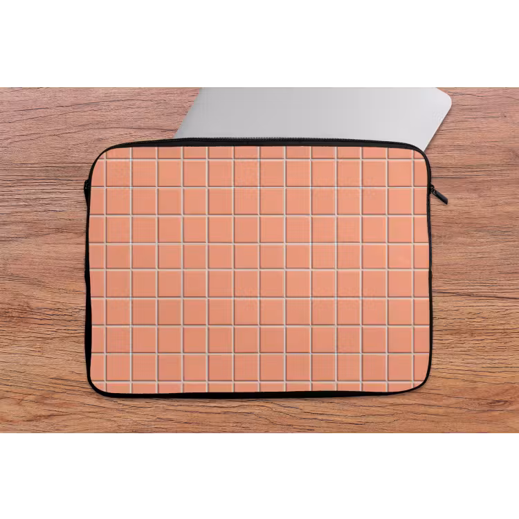 Laptophoes - Patroon - Tegels - Perzik — 2