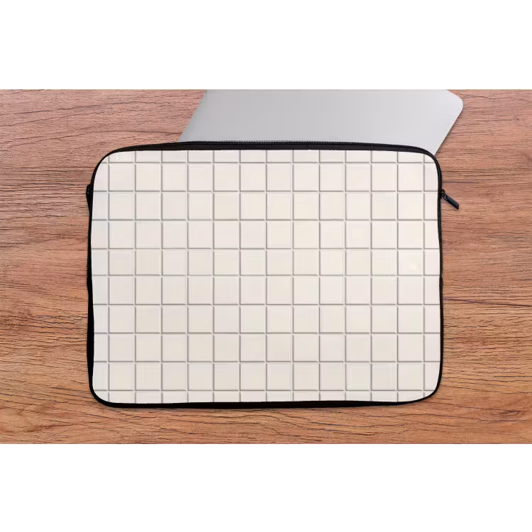 Laptophoes - Patroon - Tegels - Wit — 2