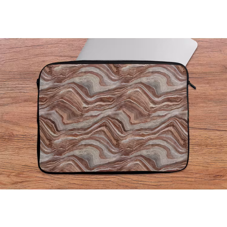 Laptophoes - Patroon - Zandsteen - Travertijn — 2