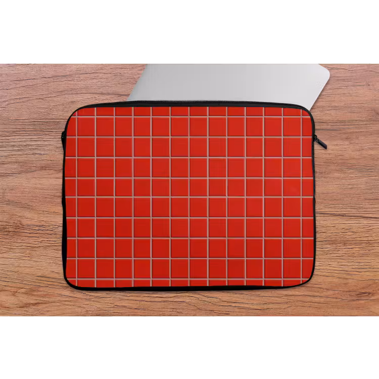 Laptophoes - Tegel - Patroon - Kersen - Rood — 2