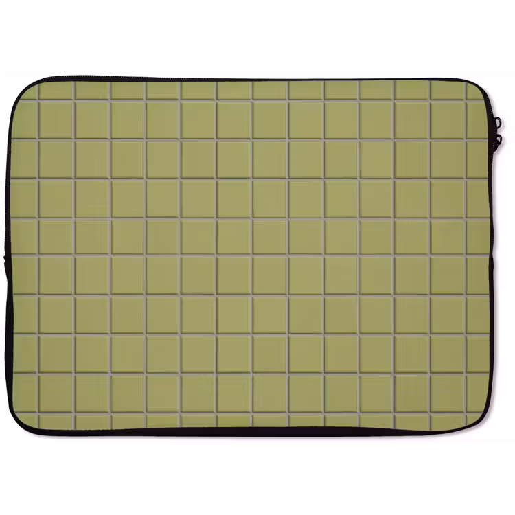 Laptophoes - Tegel - Patroon - Olijfgroen — 1