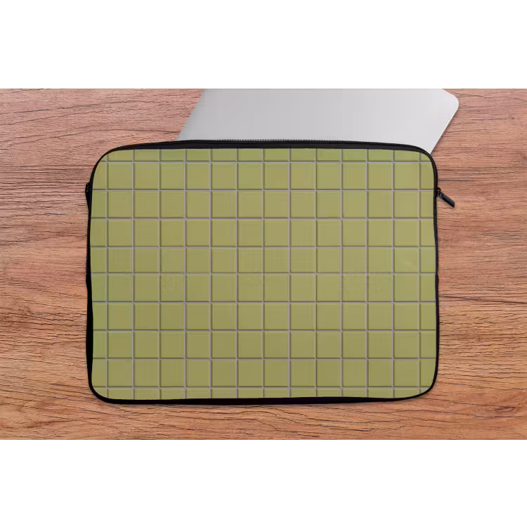 Laptophoes - Tegel - Patroon - Olijfgroen — 2