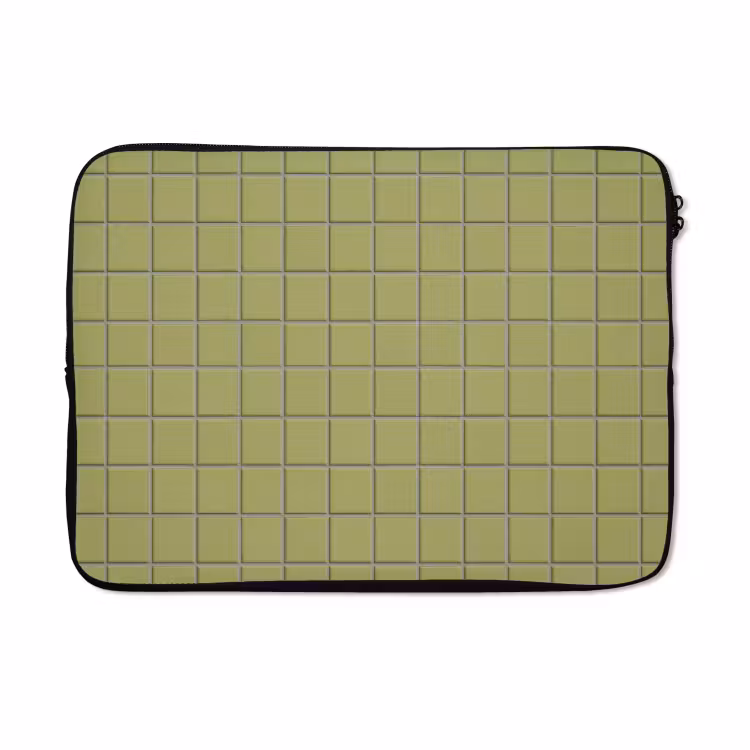 Laptophoes - Tegel - Patroon - Olijfgroen — 5