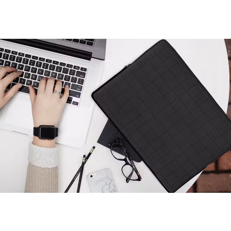 Laptophoes - Tegels - Patroon - Mat - Zwart — 3