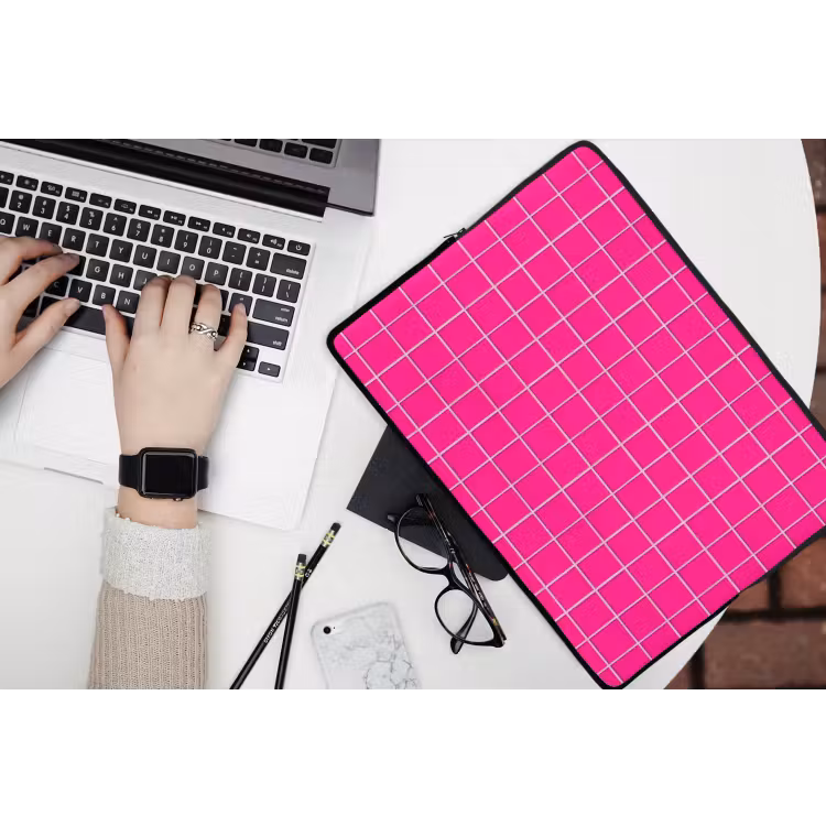 Laptophoes - Tegels - Vierkant - Fuchsia — 3