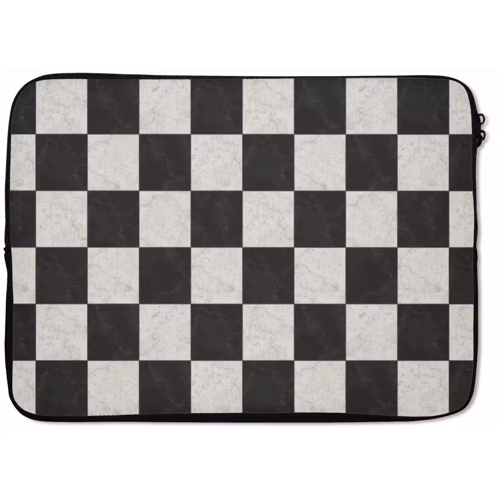 Laptophoes - Dambord - Marmer - Zwart - Wit — 1