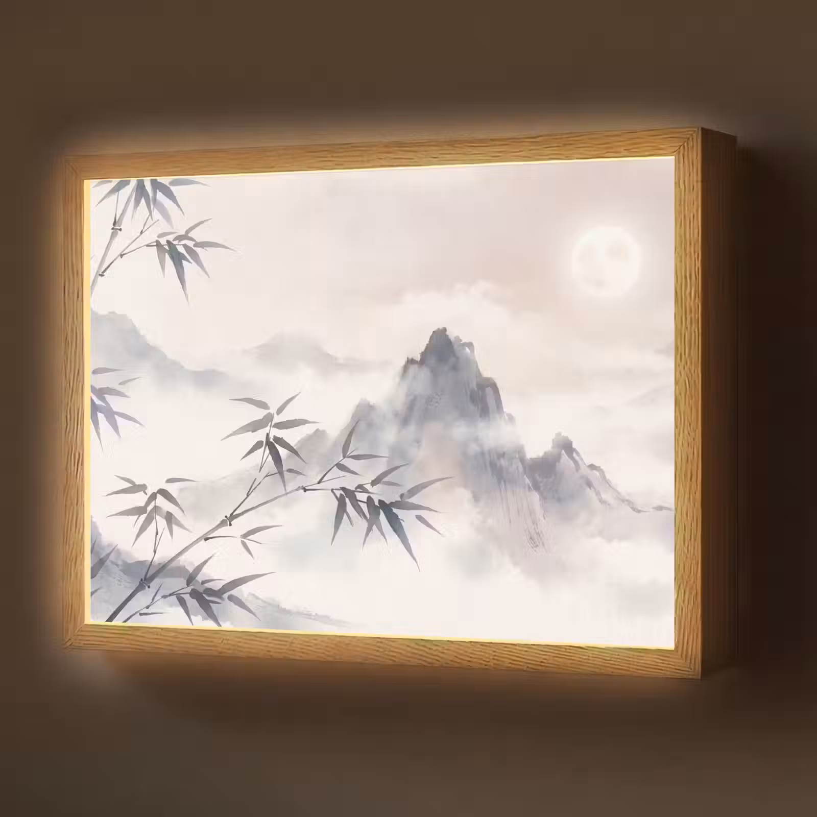 Lightbox - Wandlamp - Bamboe - Azië - Grijs — 1