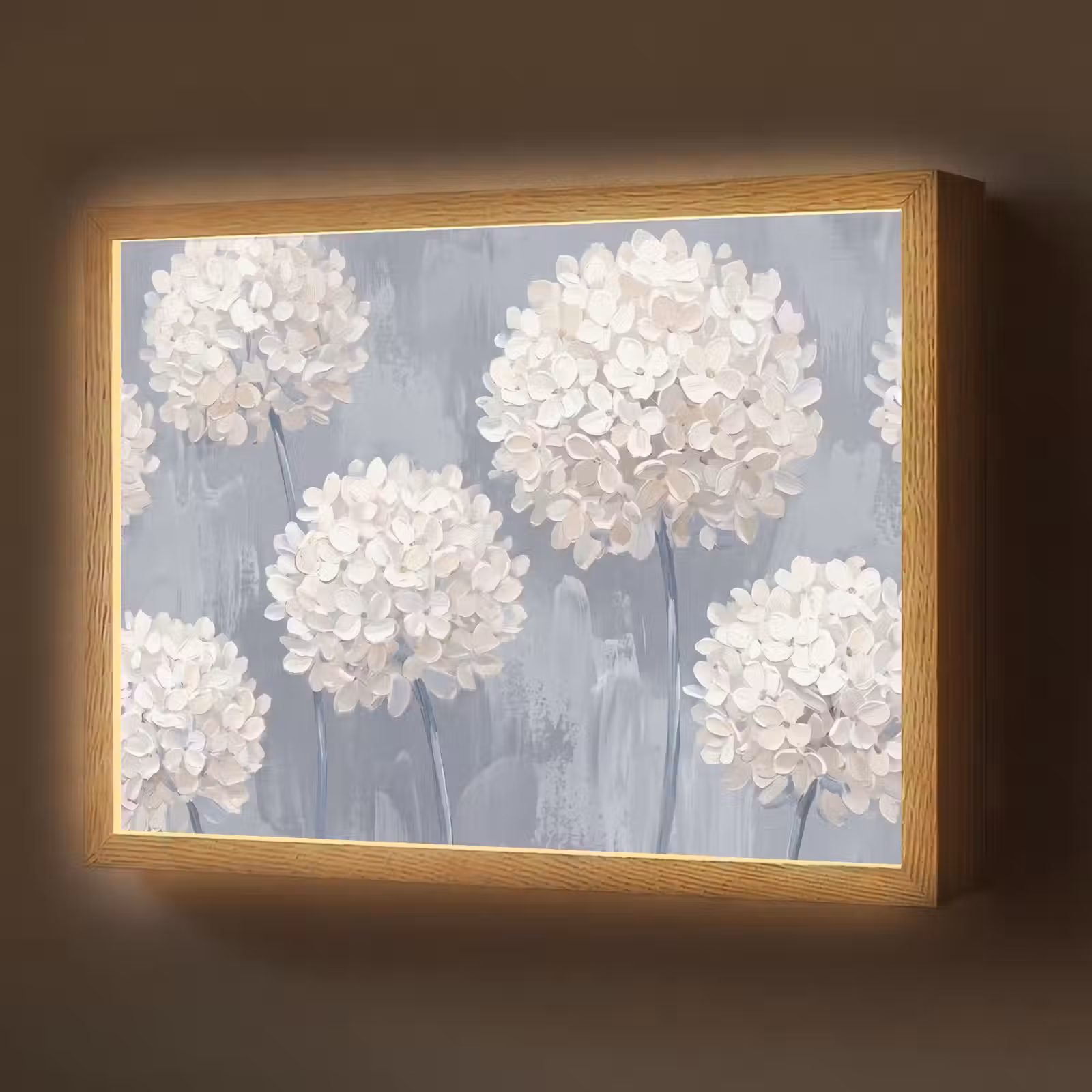 Lightbox - Wandlamp - Bloemen - Illustratie - Blauw — 1