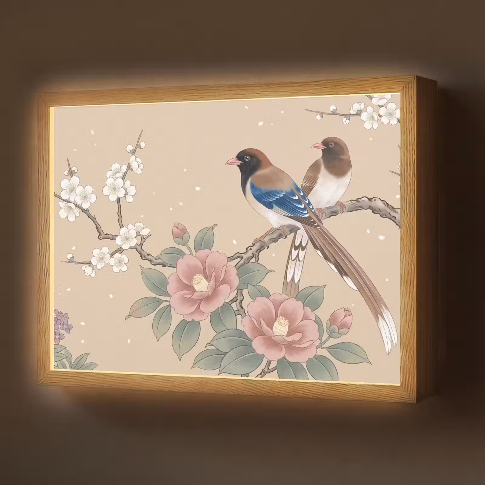 Lightbox - Wandlamp - Bloemen - Vogels - Bloemen — 1
