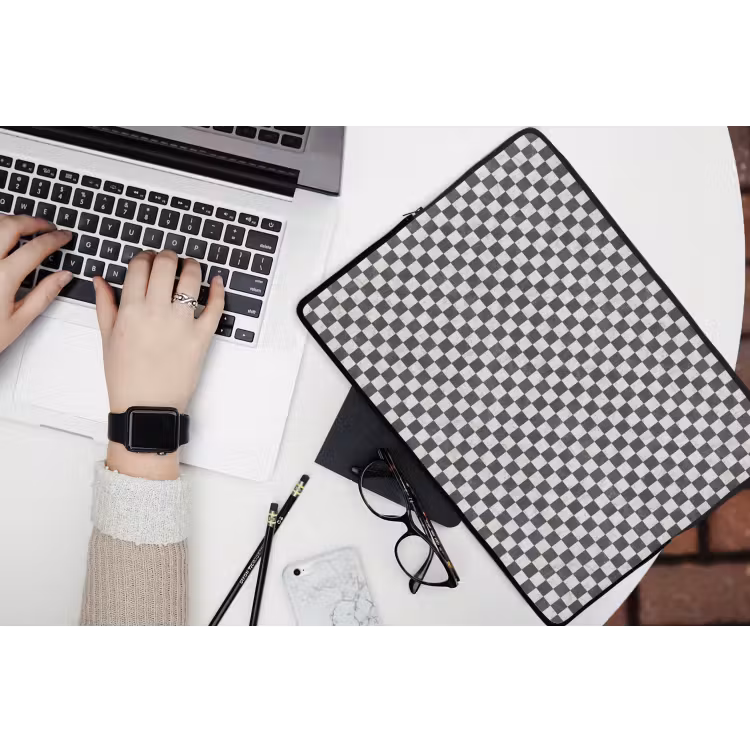 Laptophoes - Marmer - Patroon - Grijs — 3