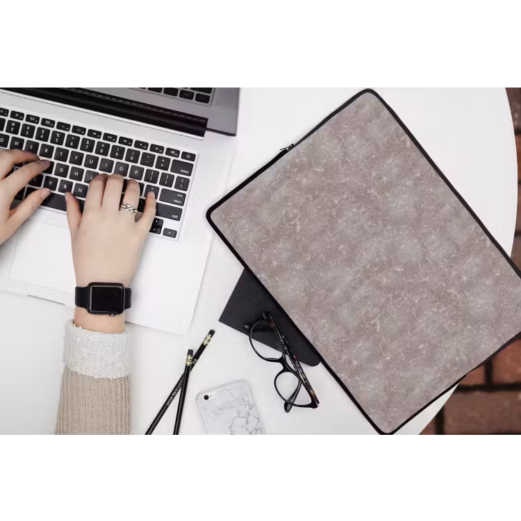 Laptophoes - Marmer - Patroon - Mauve — 3