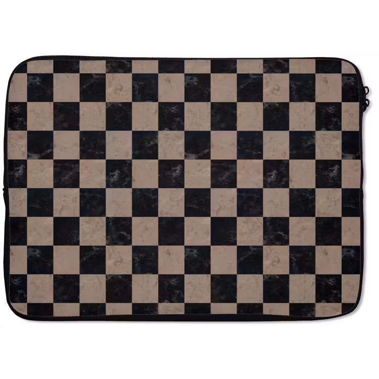 Laptophoes - Patroon - Dambord - Marmer — 1