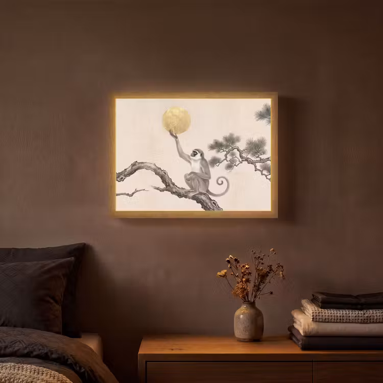Lightbox - Wandlamp - Aap - Maan - Goud — 3