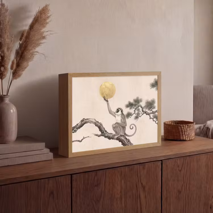 Lightbox - Wandlamp - Aap - Maan - Goud — 4