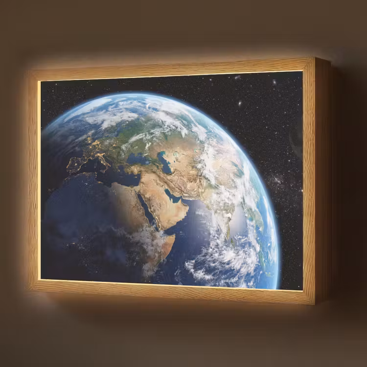 Lightbox - Wandlamp - Aarde - Ruimte - Blauw - Groen — 1