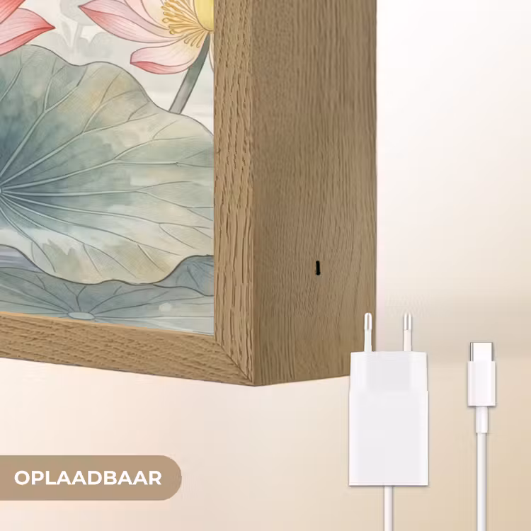 Lightbox - Wandlamp - Aquarel - Lotusbloemen - Kleurrijk — 7
