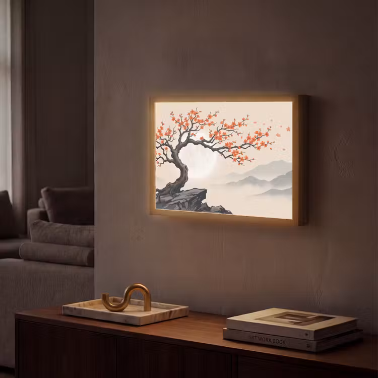 Lightbox - Wandlamp - Aziatisch - Bloesem - Rood — 2