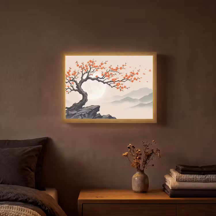 Lightbox - Wandlamp - Aziatisch - Bloesem - Rood — 3